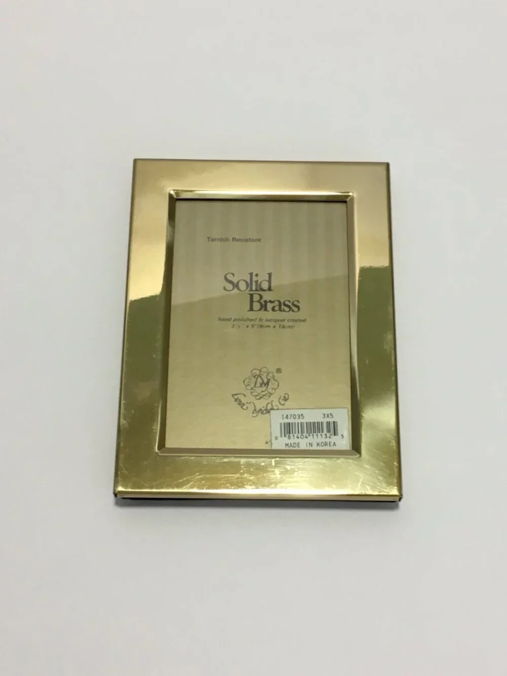 Vintage Solid Brass Picture Frame Rectangular 4.5x6 Tabletop Stand